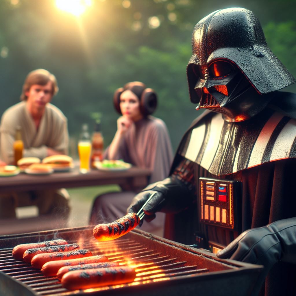 Vader hopes his kids like their hot dogs a little on the Dark Side