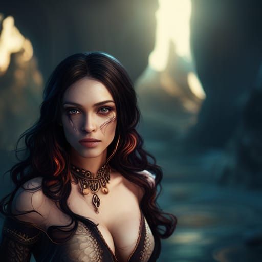 Mysterious Beautiful Woman Warrior