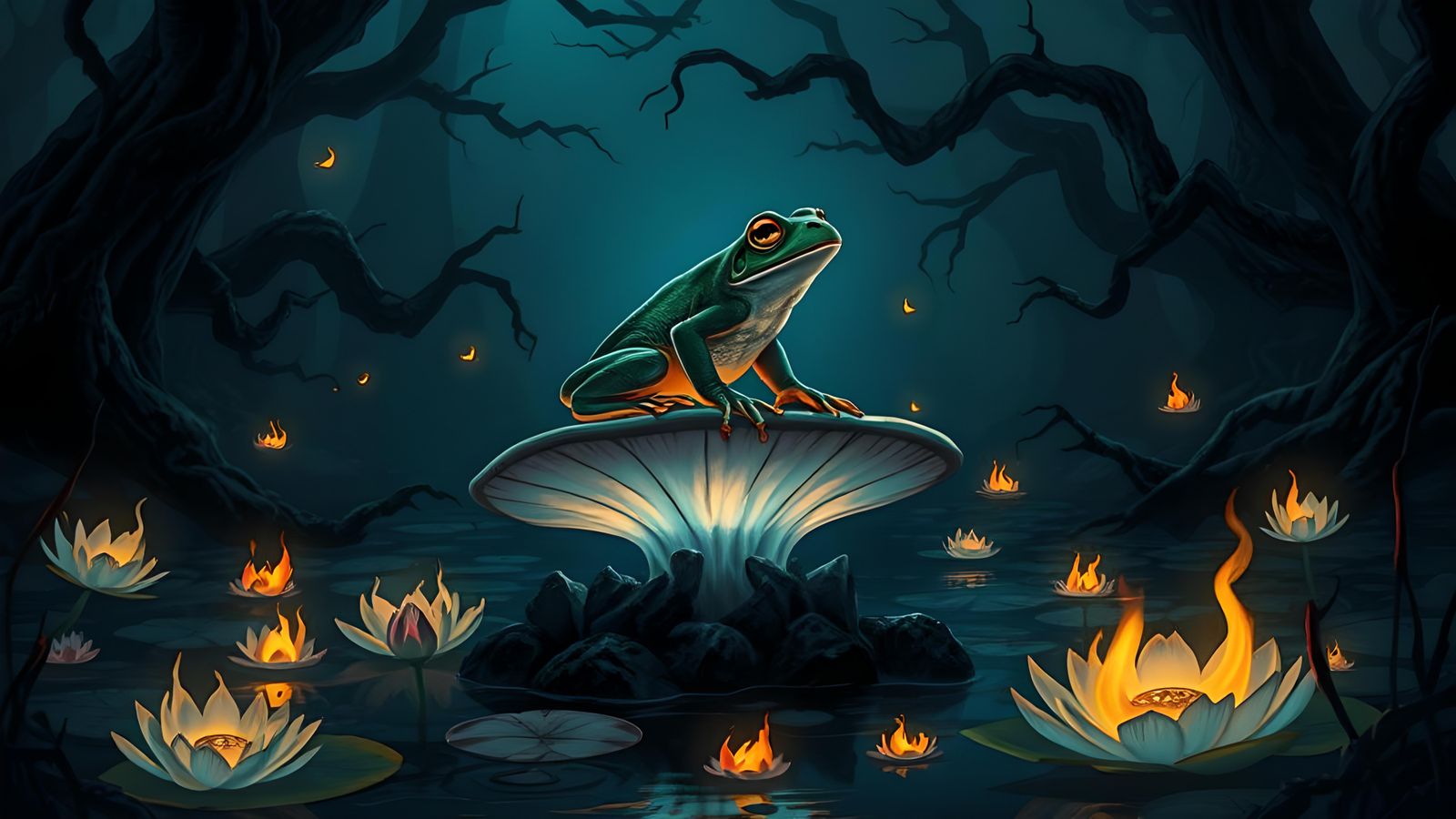 frog of the night fire  by @Josh