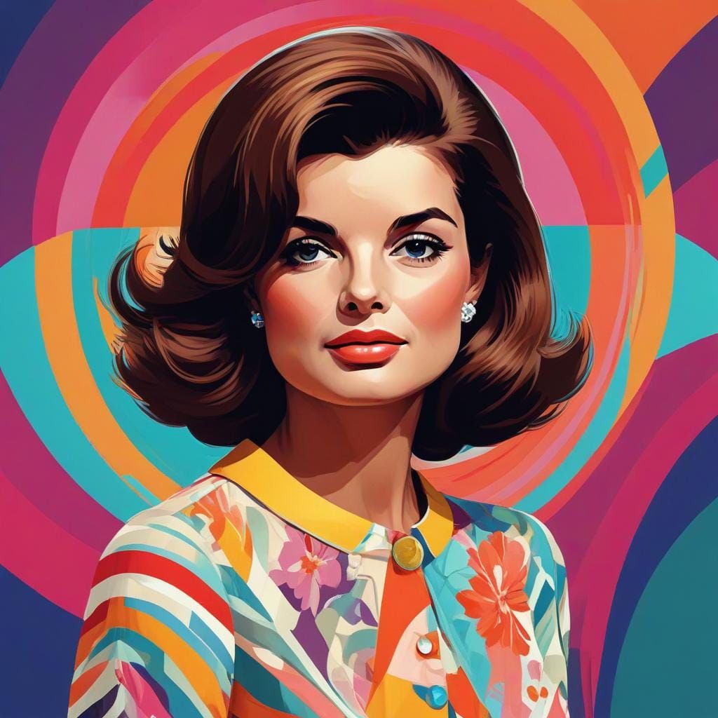 retro portrait of Jackie Kennedy