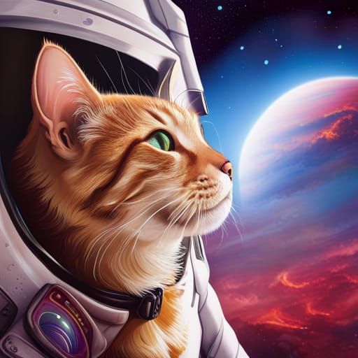 Catstronaut exploring space - AI Generated Artwork - NightCafe Creator