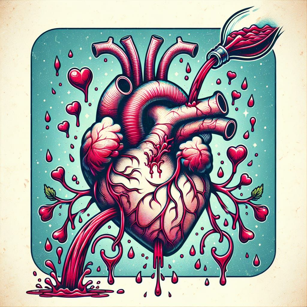Heart Pumping Wine: A Vibrant Anatomical Love Symbol