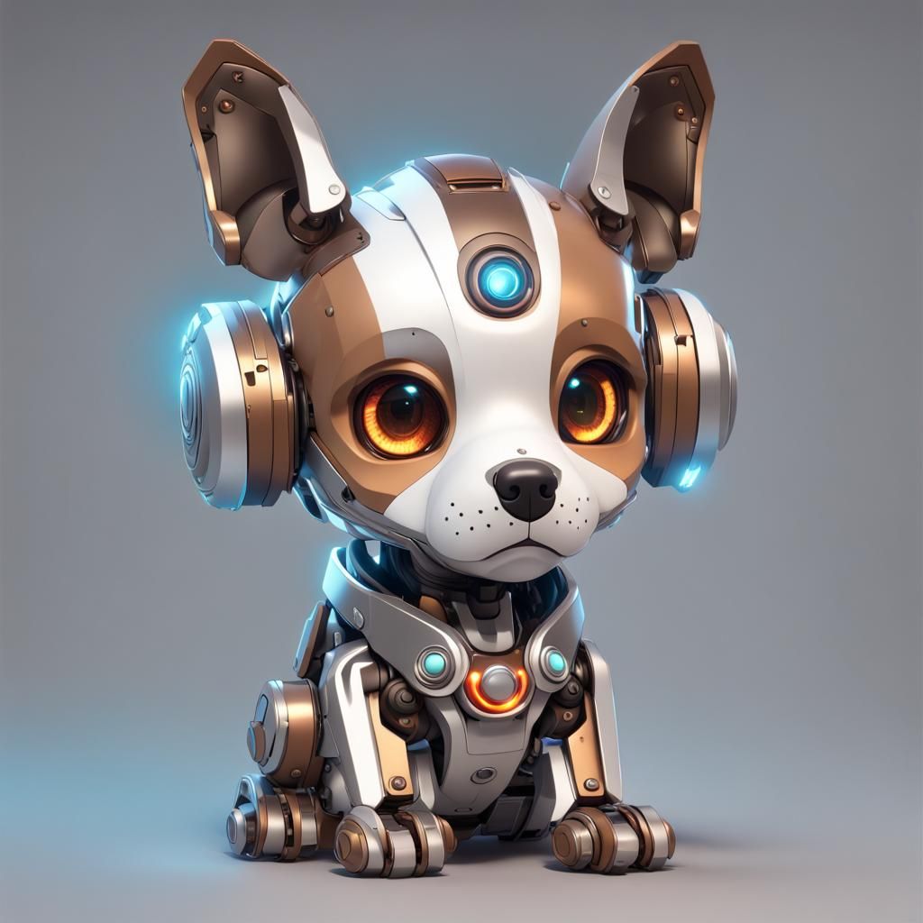 Introducing Bisquit, Your New Robot Puppy - Ai Generated Artwork 