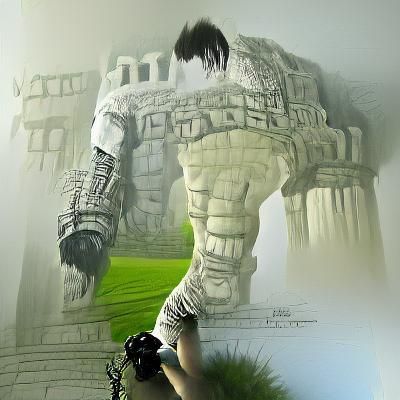 Shadow of the colossus hyperrealism flickering light detaile...