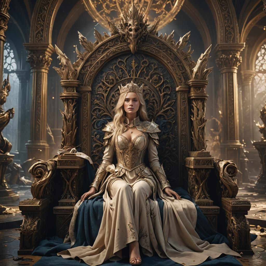 Blonde Woman on Throne