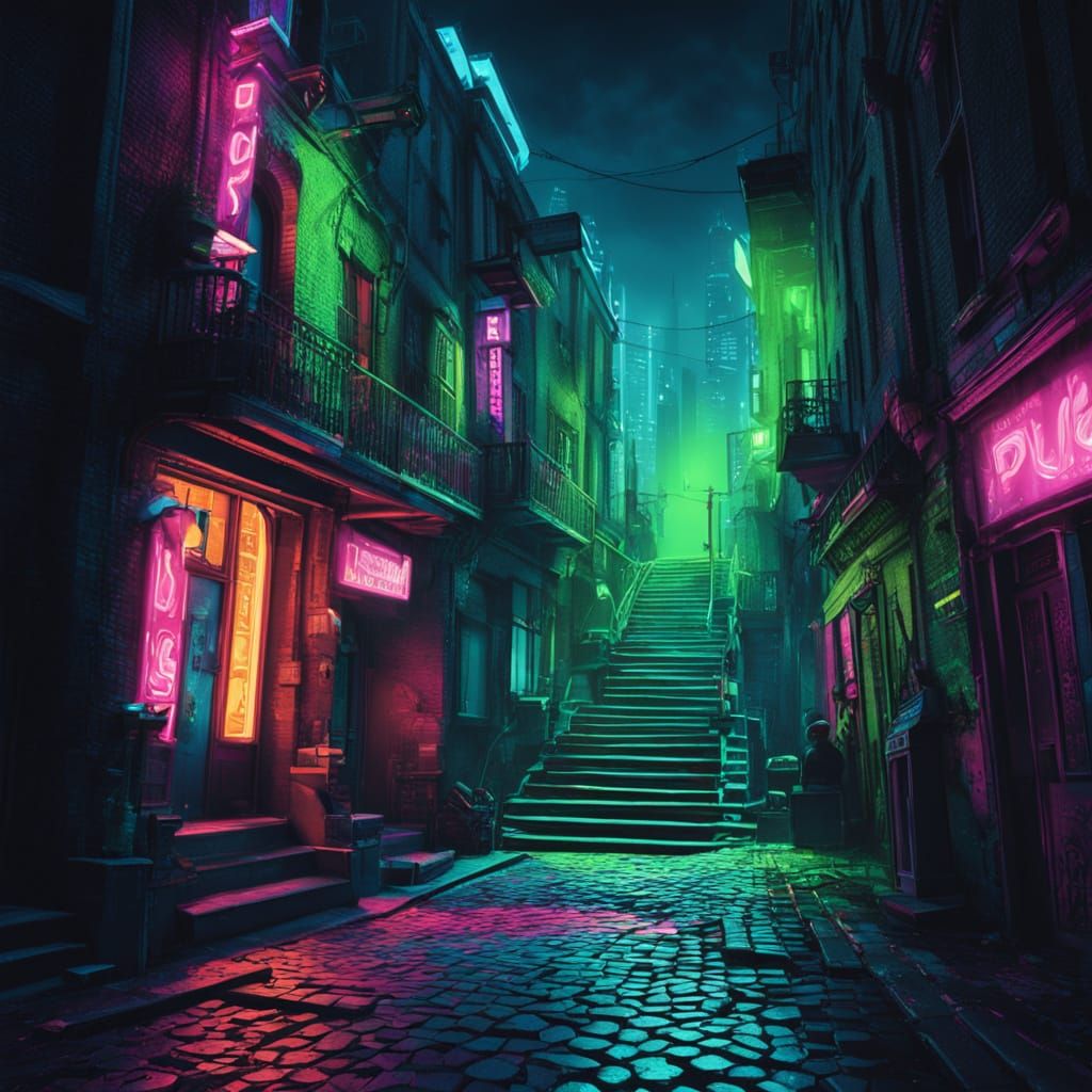 
Imagine a dark street, entirely paved with old cobblestones. But instead of looking ordinary, each stone glows with a different neon hue — ...