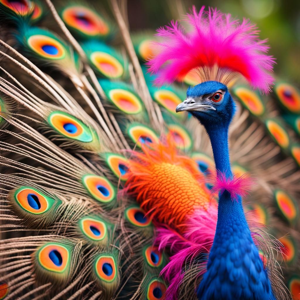 Flamockrich - A strange new animal breed mixing Flamingo + O...