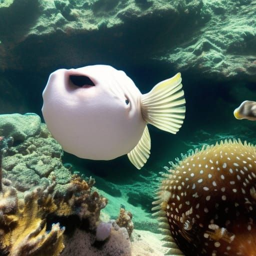 Eaten by a puffer fish AI Generated Artwork NightCafe Creator