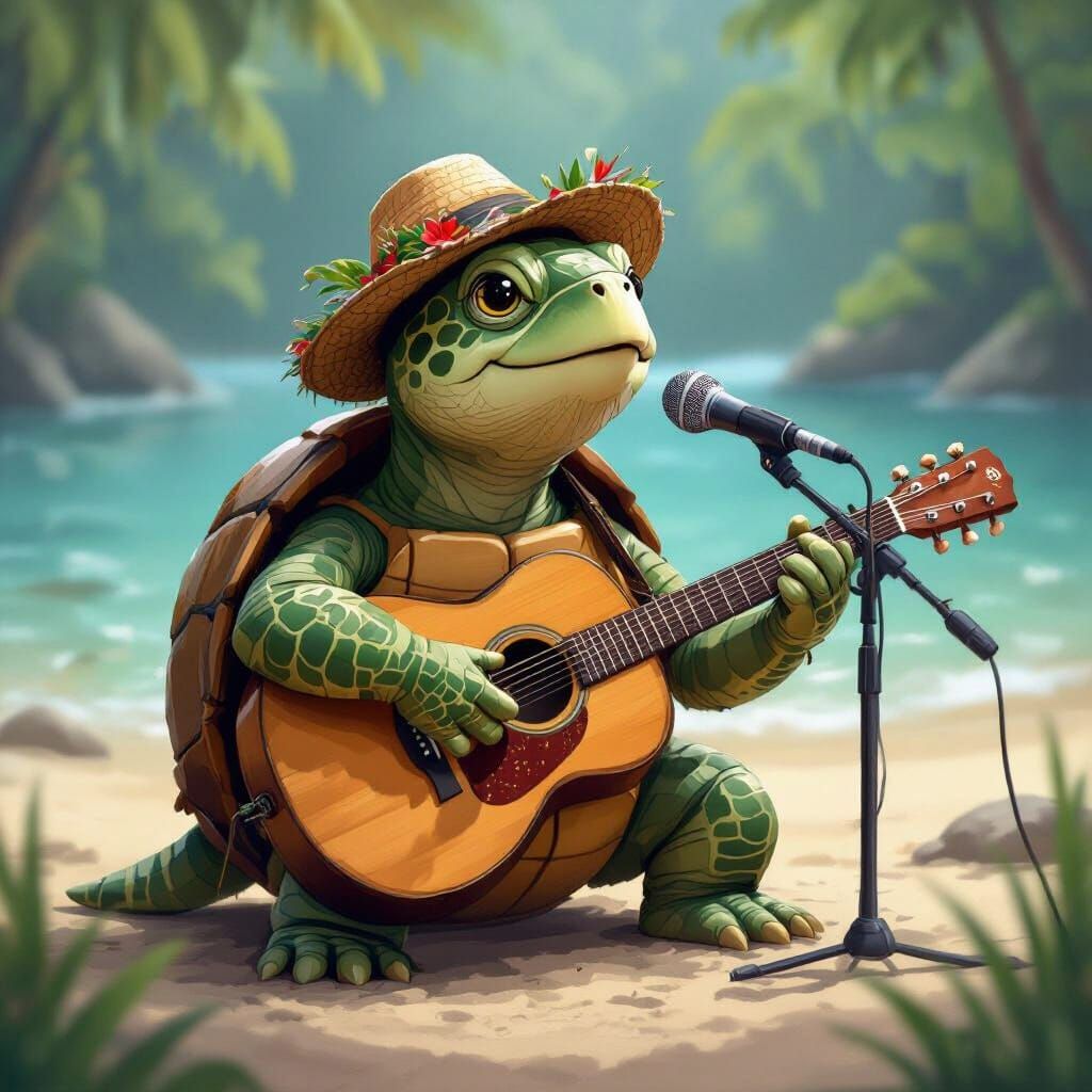 Turtle folk singer