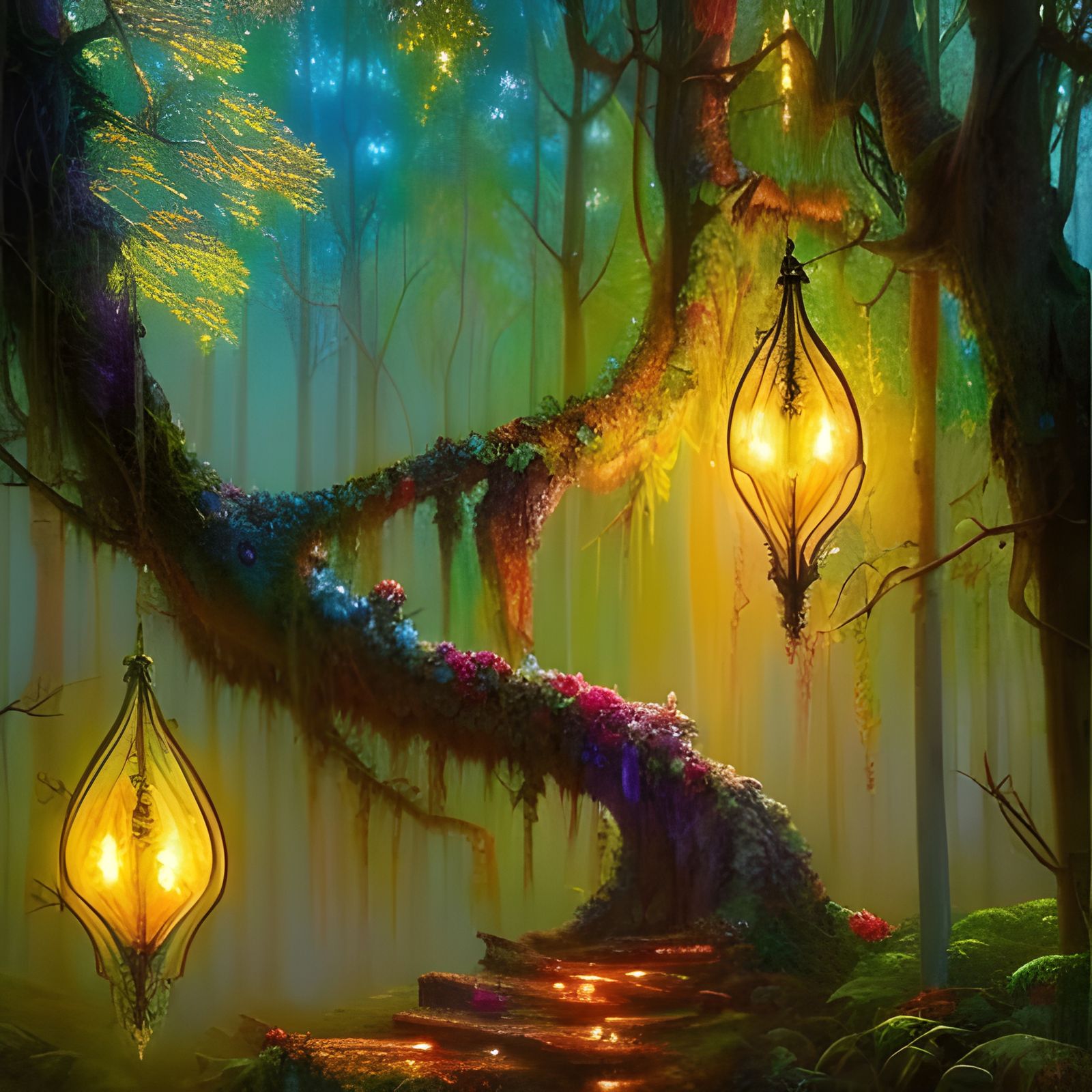 Forest Glow - AI Generated Artwork - NightCafe Creator