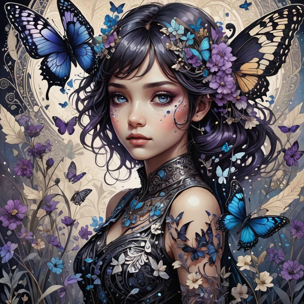 Butterfly Girl 2 - AI Generated Artwork - NightCafe Creator