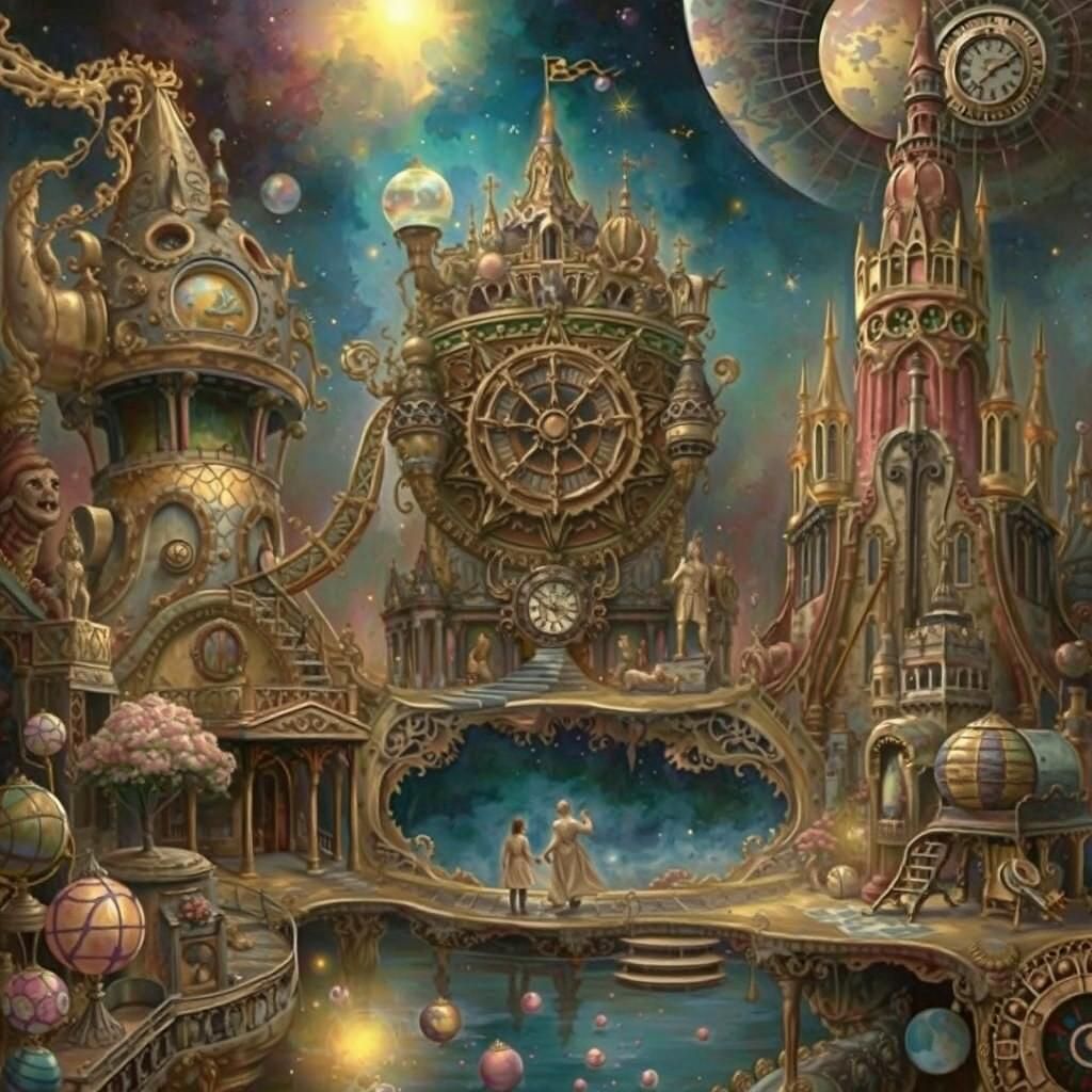 (Steampunk, Surrealism1.9) 🌚🍂🌊, Alcohol_ink, Oil paint, deep