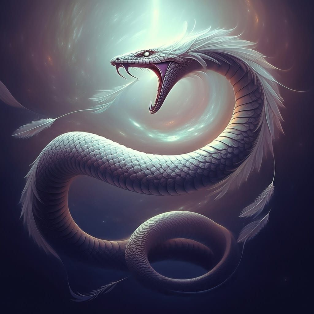 Enigmatic Serpent Deity in Cosmic Renewal