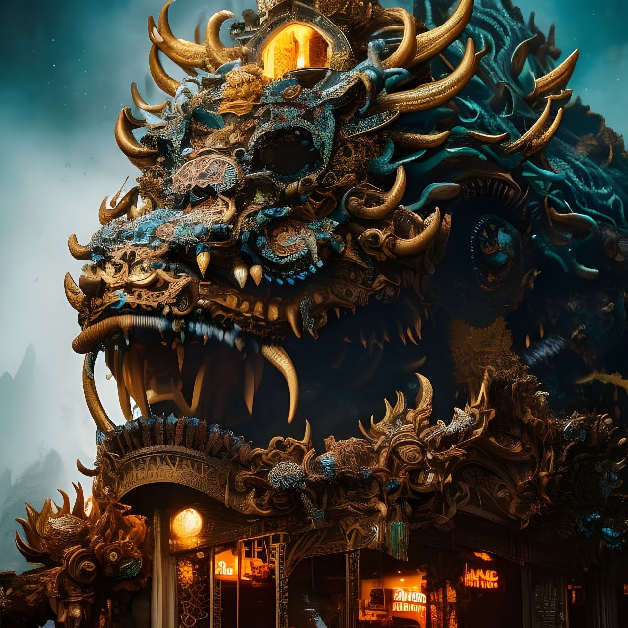 Dragon Head Statue