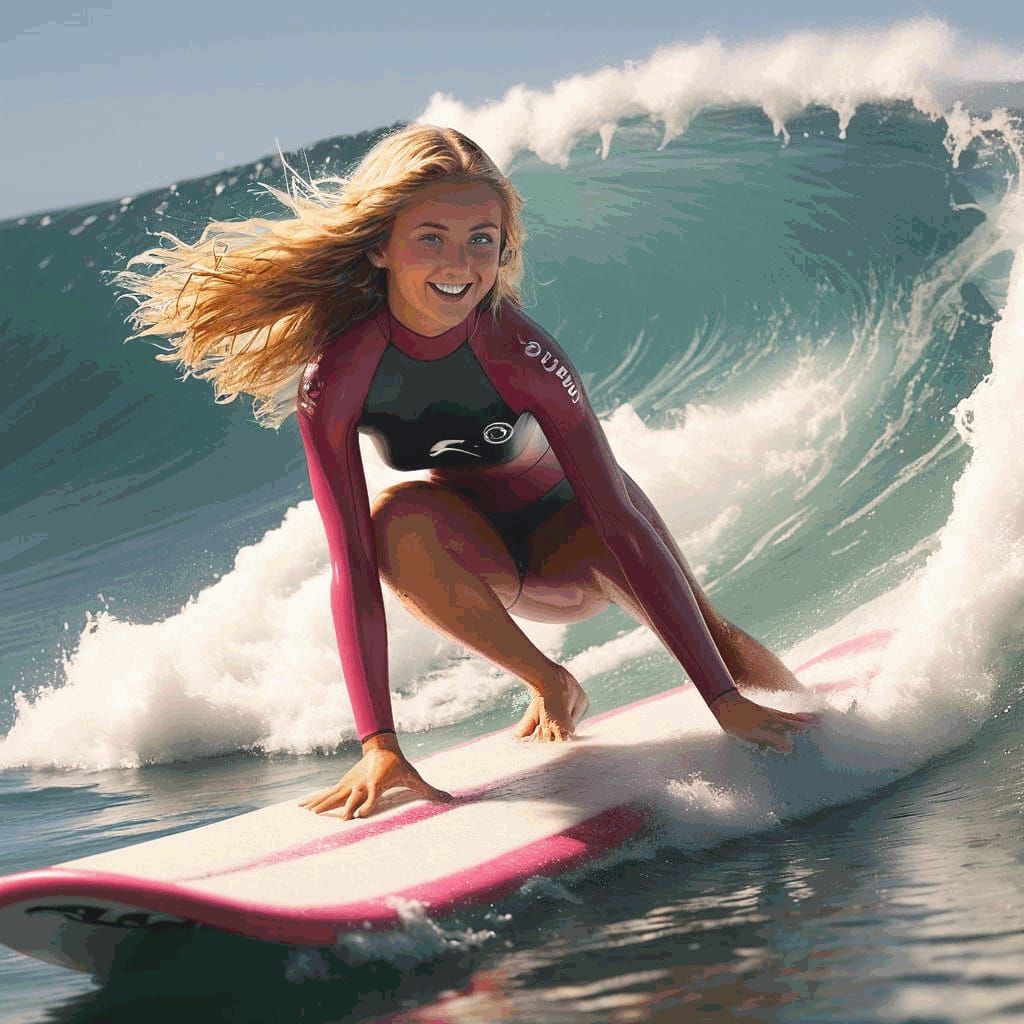 Girl Surfing