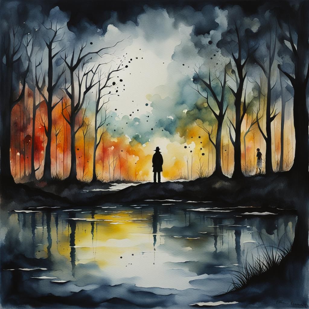 Lost in the Darkness Sadness and Tears - DARK AND MOODY WATERCOLORS TO ...