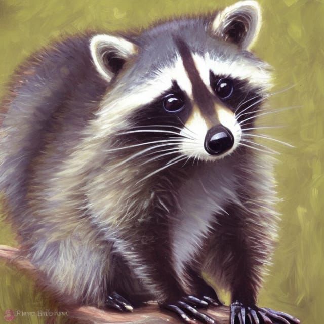 raccoon in the style of Pendleton Ward and Pino Daeni - AI Generated ...