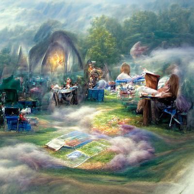 Fantasy field reading picnic