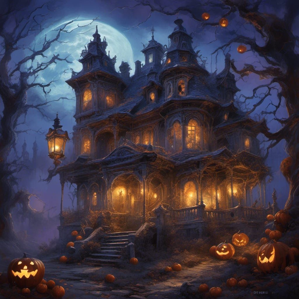 <lora:NC Hyperreal:1.0> Halloween House