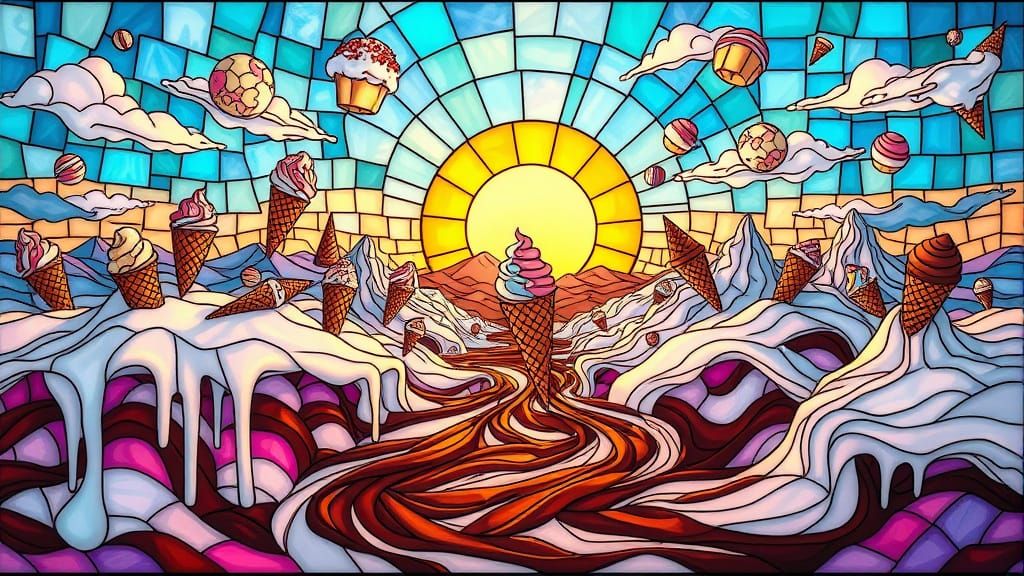 stained glass ice cream dream  by @A handsome lad