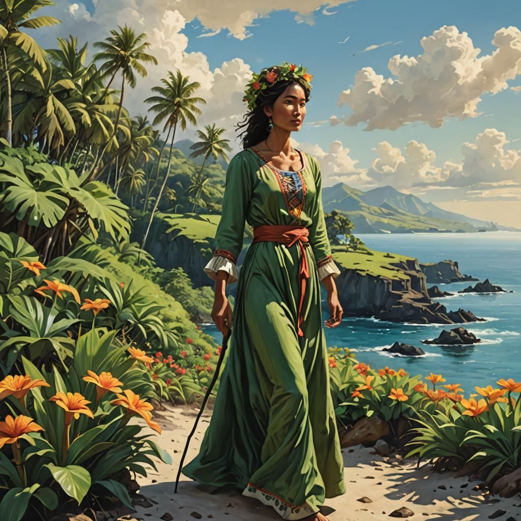 Lady of the island - AI Generated Artwork - NightCafe Creator