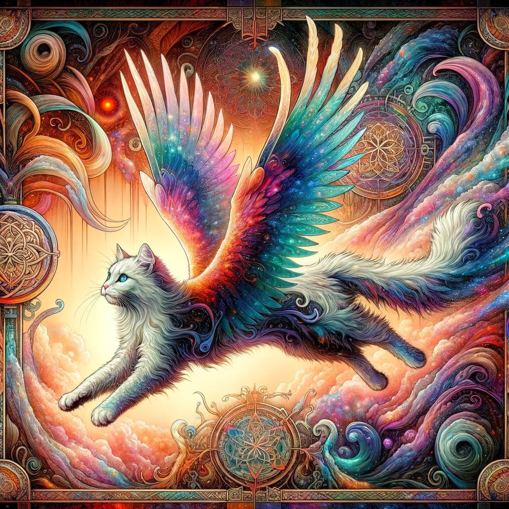 Flying cat  by @WitteKraai