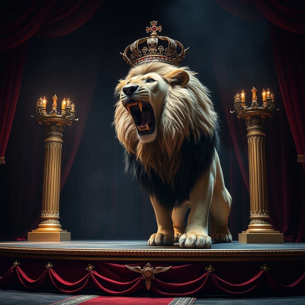 Lion on Regal Stage