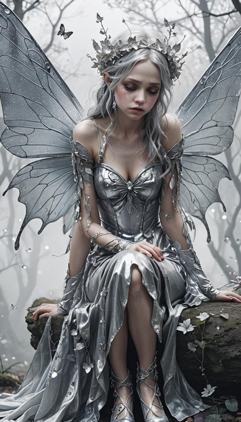 silver fairy is sad about the past
