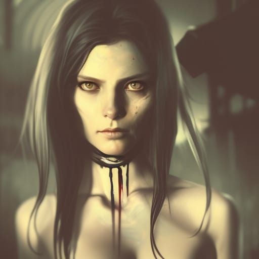 Undead, horror, victorian, lady, portrait, dark