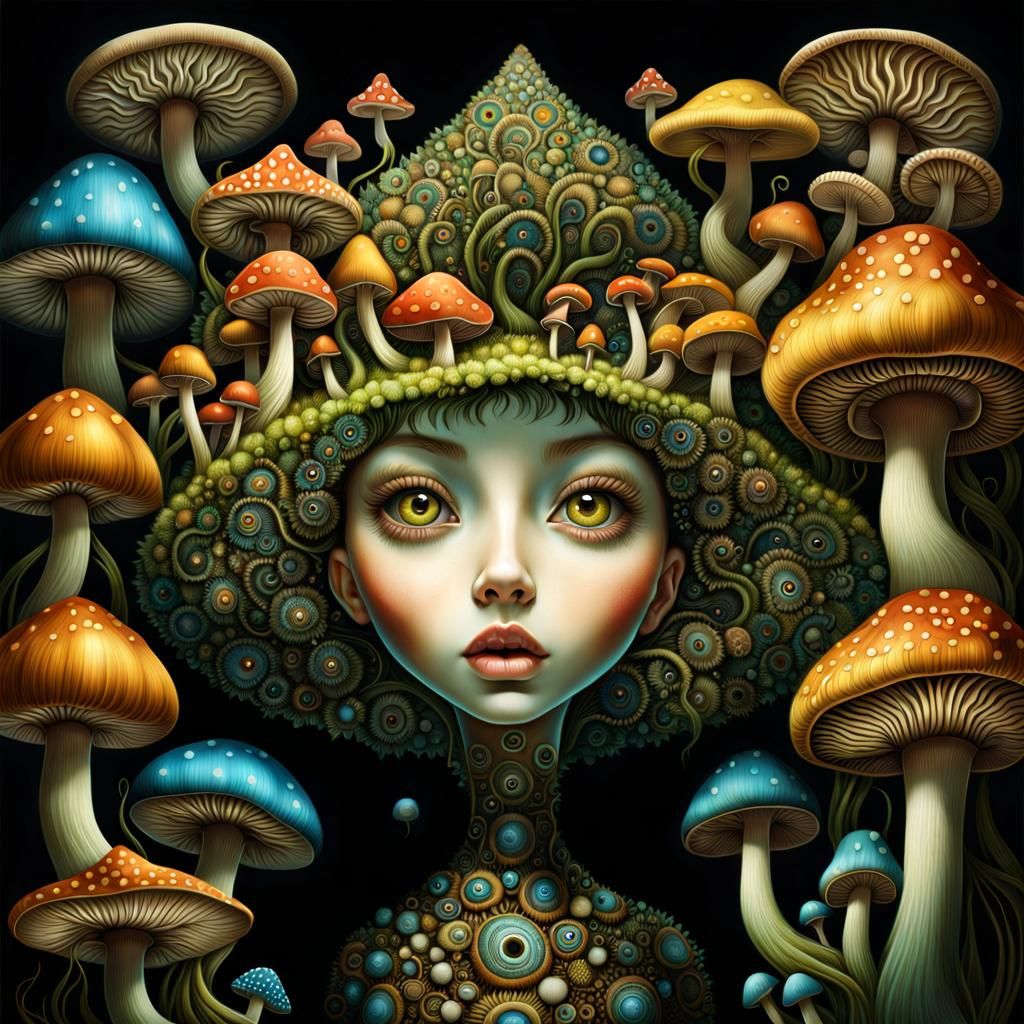 Fungi Girl 9701 - AI Generated Artwork - NightCafe Creator