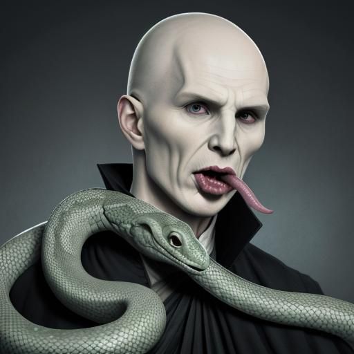 Lord Voldemort with a snake mouth - AI Generated Artwork - NightCafe ...