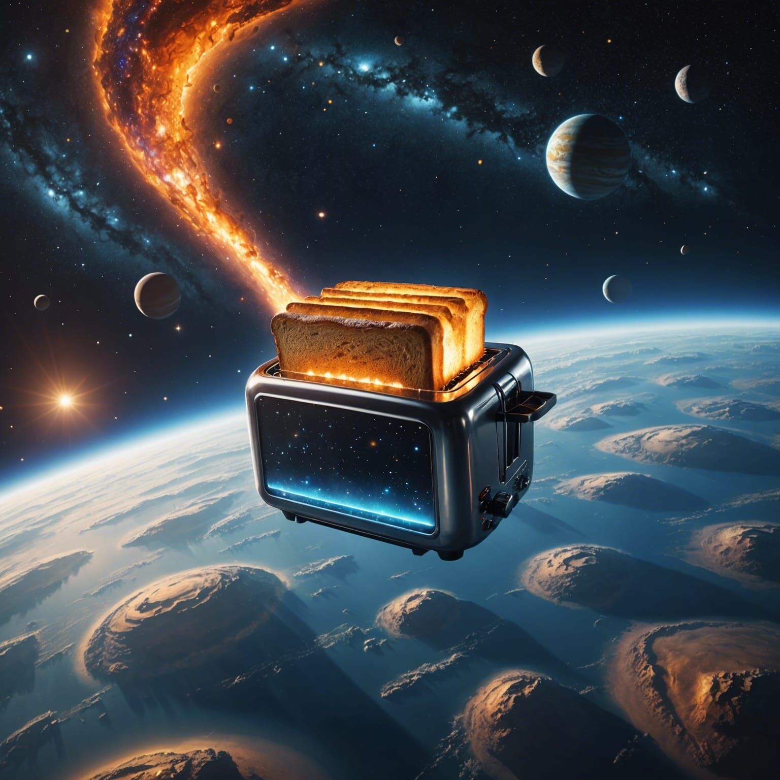 Space Toast!  by @MilesofReptiles