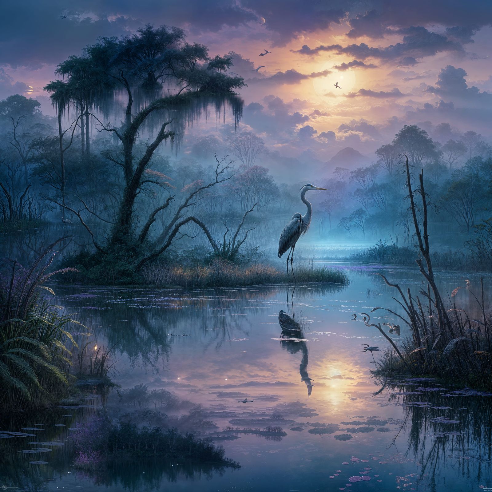 Heron Silhouette  by @OneHitPunch