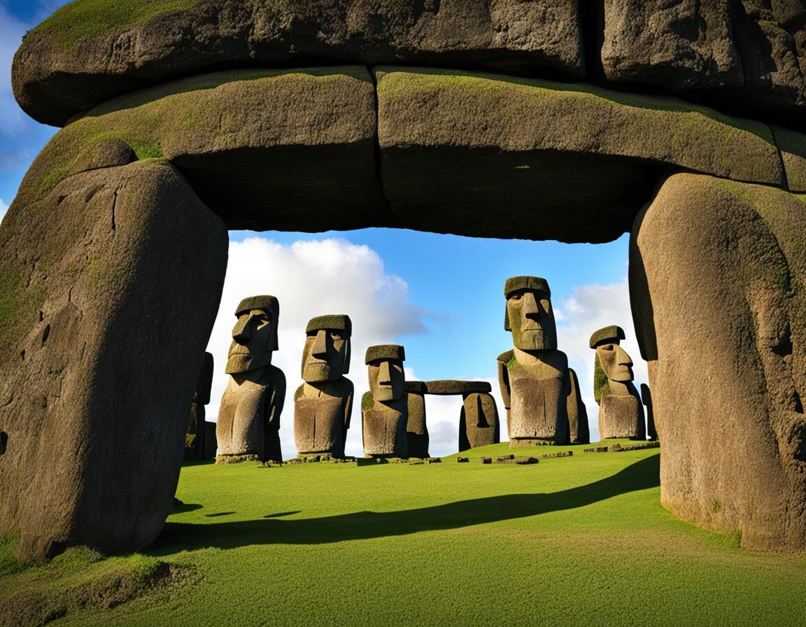 stonehenge made of moai