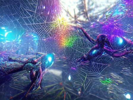 the cosmic web 8K 3D CryEngine holographic iridescent