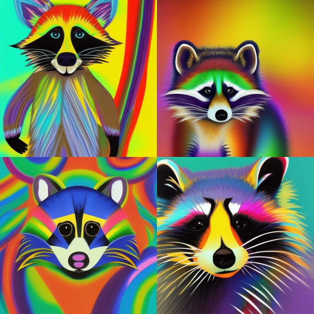 Rainbow raccoon