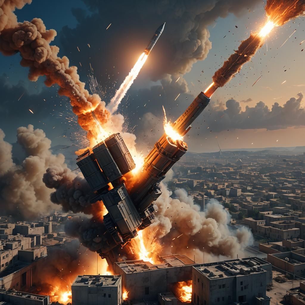 Iron Dome Intercepts Missile: Cinematic Digital Art