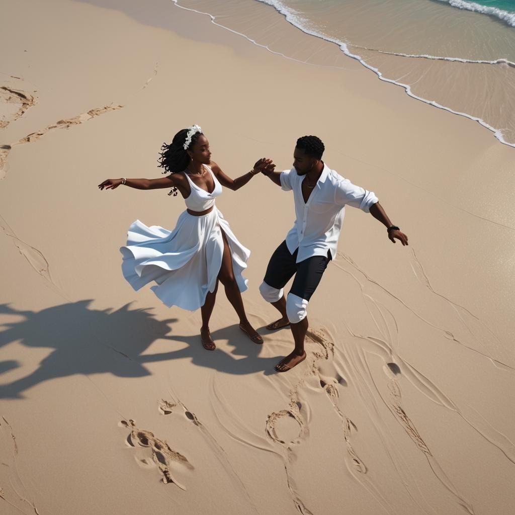 Dancing on a Caribbean beach 