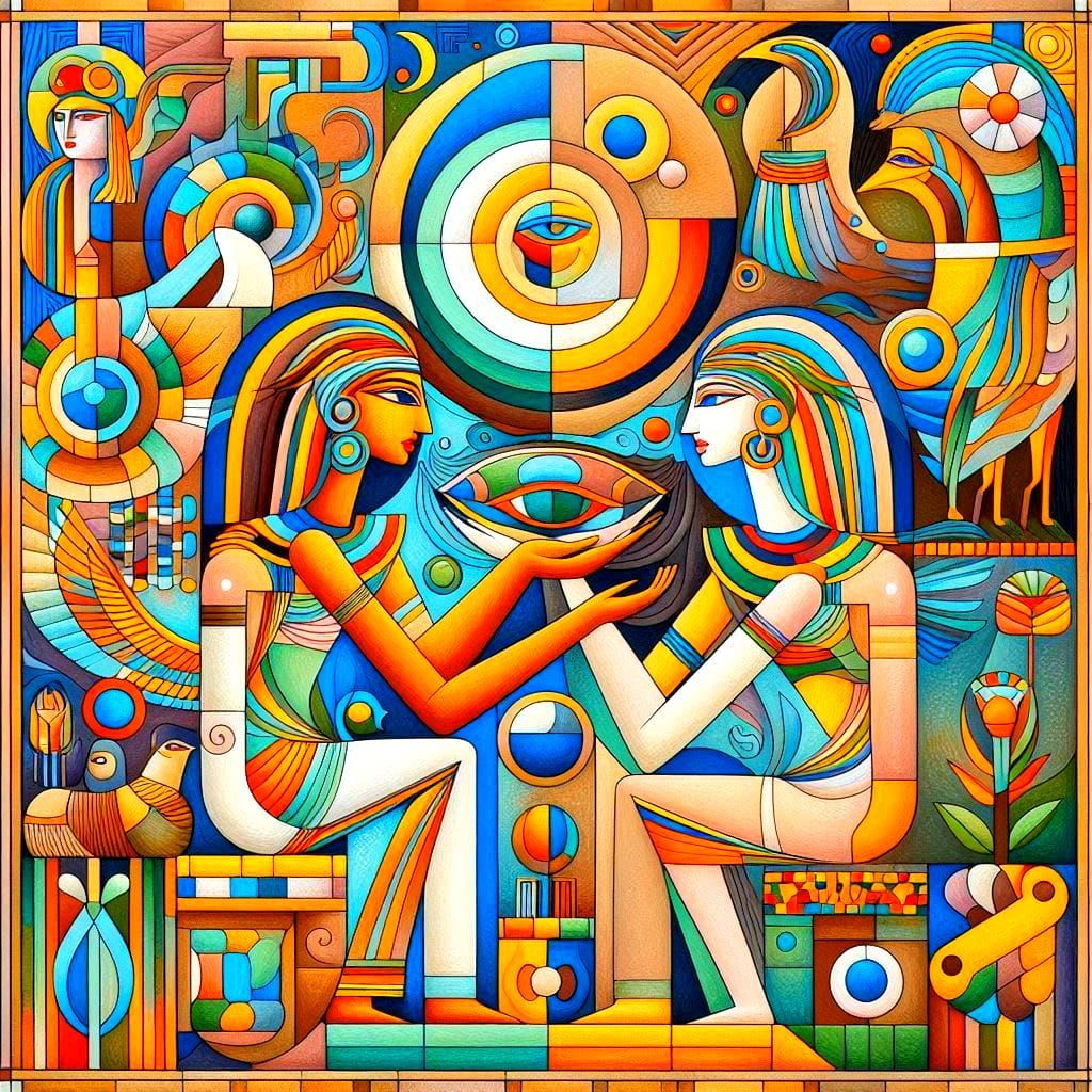 "Egyptian Mythology Naive Art" (6)