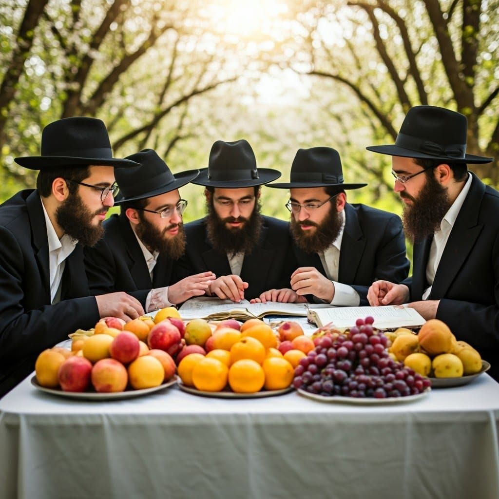 Hasidic Yeshiva Students Celebrate Tu B'Shvat in Vibrant For...