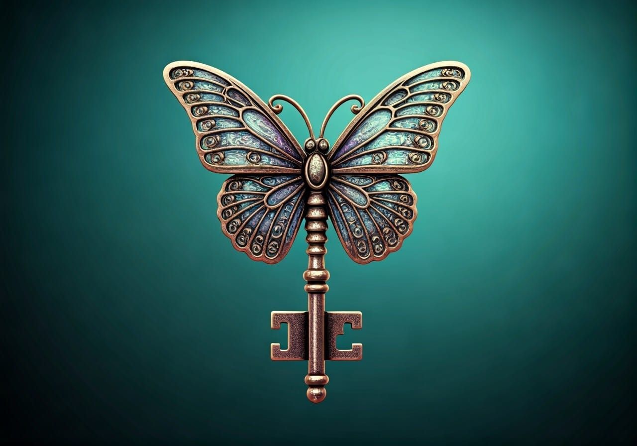 Dreamlike Butterfly Key in Vibrant Colors