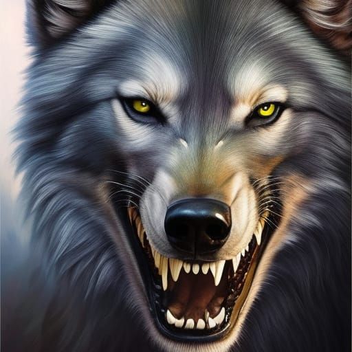 Grumpy Wolf - AI Generated Artwork - NightCafe Creator