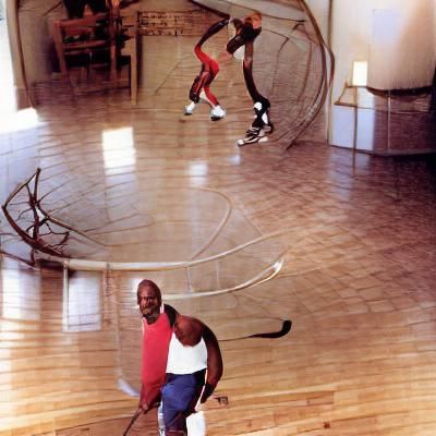 ron jabbar hooping with michael jordan