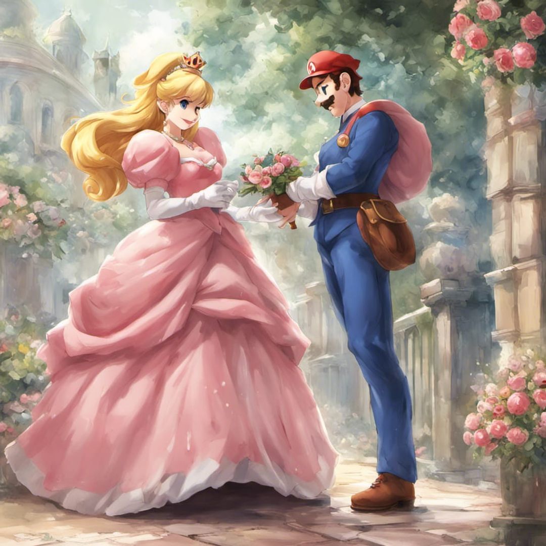 Mario finnally marring princess peach - AI Generated Artwork ...