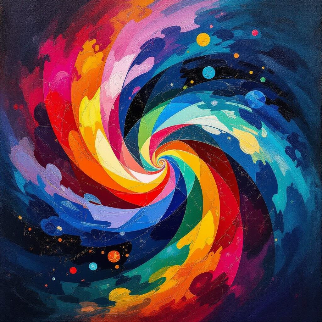 Abstract Color Explosion in Dynamic Painting Style