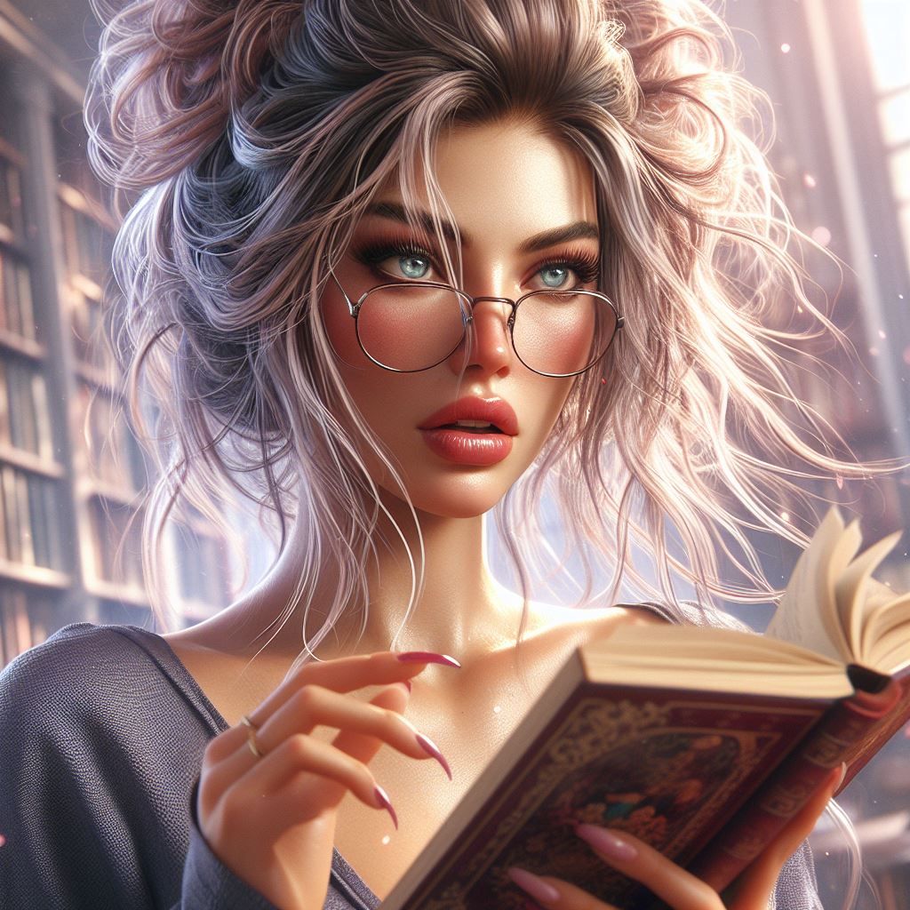 Woman in Library