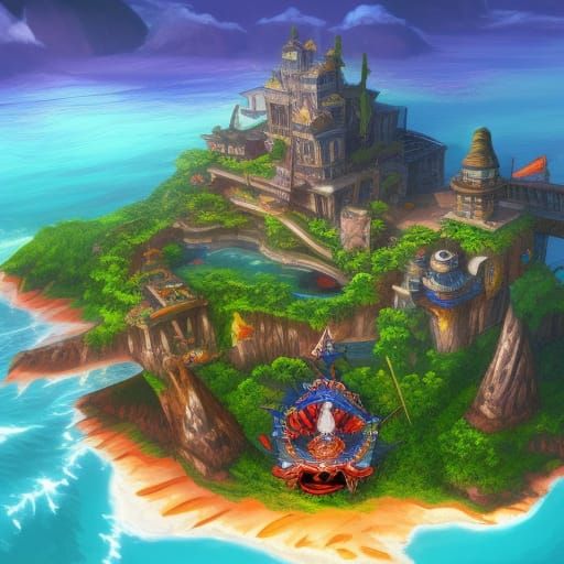 One Piece island DnD themed AI Generated Artwork NightCafe Creator