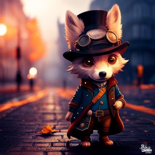 Wolf with hat  by @Gally_JBG