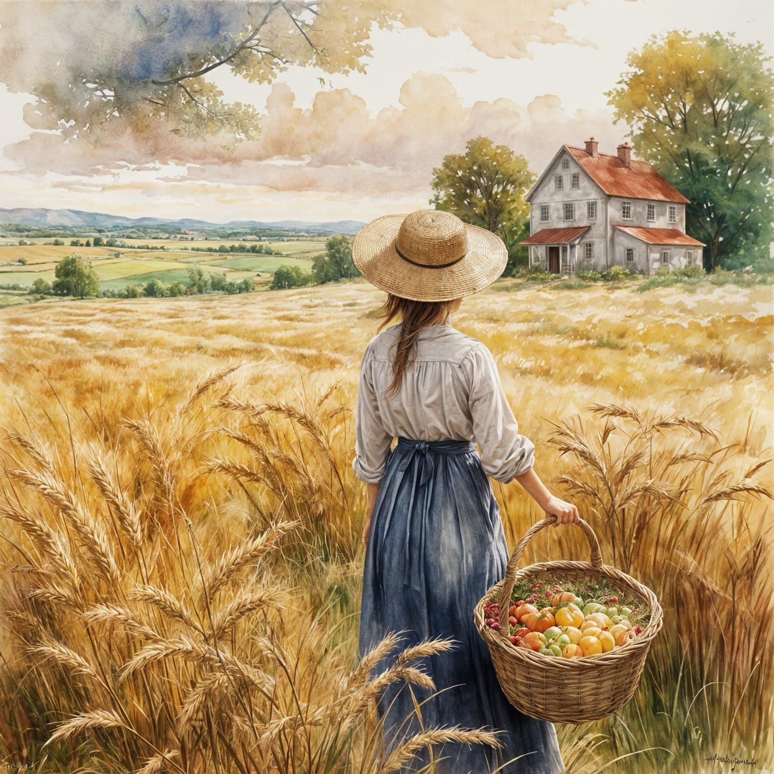  painting of an autumn harvest  by @theArchairez