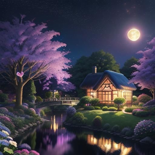 (heart frame:2) with a picture perfect cottage and garden wi...